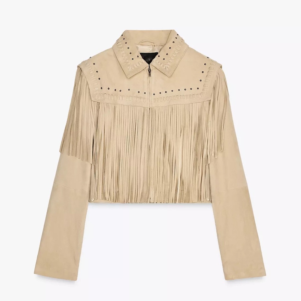 Zara Suede Fringe Jacket